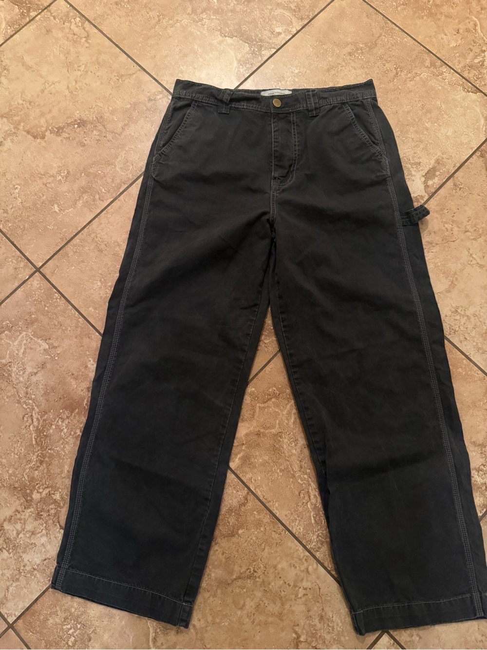 Urban Outfitters Men's Black Cargo Work Pants